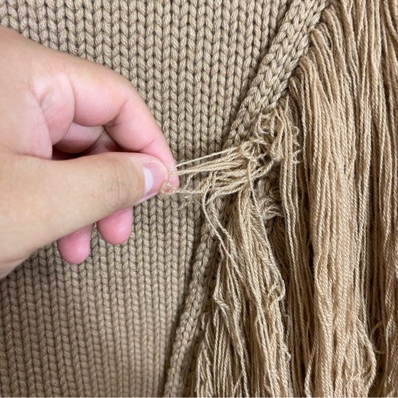 Johanna Ortiz Camel Elegancia Natural Sweater Brown Fringe Medium Read Descrip. - Picture 6 of 16